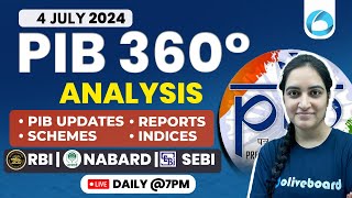 4th July 2024  PIB News Analysis for RBI Grade BSEBI amp NABARD Grade A  Lakshmi Arora [upl. by Amer]