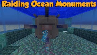 Raiding Ocean Monuments For Sponges  Minecraft [upl. by Nonnaehr]