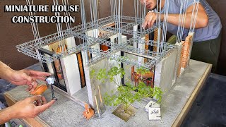 ¿Cómo construir una casa   How to build a modern house explained step by step  Miniature Bricks [upl. by Soulier70]