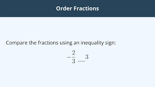 Ordering Fractions  1 [upl. by Viradis]