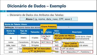 BD1  Dicionário de Dados  Aula do dia 06052020 [upl. by Vogeley707]