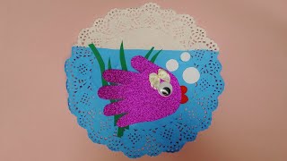 DIY  How to Make a Cute Handprint Fish Tank  Easy Paper Doily Summer Crafts  Decoration Idea [upl. by Latsyrhc]