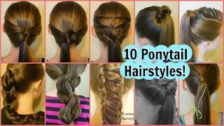 10 Easy Ponytail Ideas 2 Weeks Of Ponytail Hairstyles For School [upl. by Gianna]