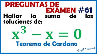 Teorema de Cardano para resolver un problema en segundos  PE 61 [upl. by Nolasba]