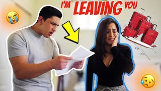 IM LEAVING YOU PRANK ON BOYFRIEND almost broke up [upl. by Cook701]