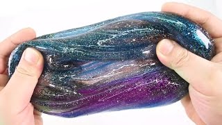 Making Clear Galaxy Slime  Glossy Glitter Slime  Satisfying Slime Video [upl. by Alrahs]