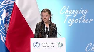 Greta Thunberg full speech at UN Climate Change COP24 Conference [upl. by Anierdna]