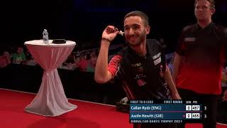 Callan Rydz v Justin Hewitt  2021 Gibraltar Darts Trophy  Round 1 [upl. by Varin]