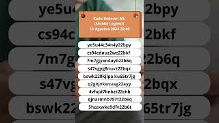 Kode Redeem ML  Mobile Legend Hari ini 11 Agustus 2024 [upl. by Idoc]