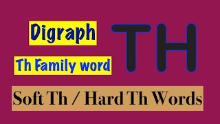 phonics english TH Digraph Sound  Soft TH Vs Hard TH [upl. by Zipah]