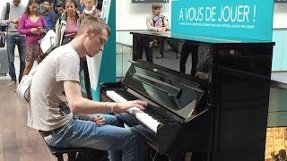 Passenger Impressively Plays Piano at Train Terminal in Paris HD 60fps [upl. by Melise811]