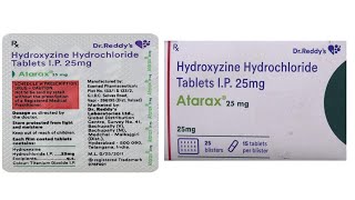 hydroxyzine hydrochloride tablet ip 25mg  atarax 25 mg tablet  usesdosageside effects [upl. by Tsan]