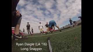 Ryan Daigle CO 2016 Long Snapper  Louisiana  SSC 2014  Team Jackson Kicking [upl. by Rochus]