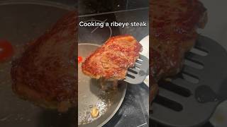 Cooking a ribeye steak [upl. by Elleynod]