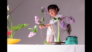 Prof Junko Kikuchi gives Ikenobo Ikebana Demonstration at Japan House London May 2022 [upl. by Eltsyrk606]