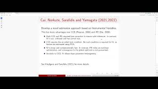 Panel Data Regression with Unobserved Factors Novel IV Estimation amp Stata Illustration Part 1 [upl. by Anaidirib]