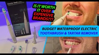 Is Budget Sonic Toothbrush Worth it Reviewing Tartar Removal amp Brush In One  Waterproof Toothbrush [upl. by Atinar563]