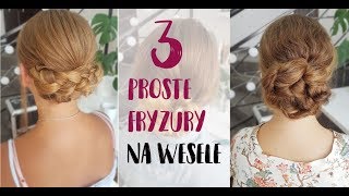 3 łatwe fryzury na wesele dla długich grubych włosów [upl. by Helse354]