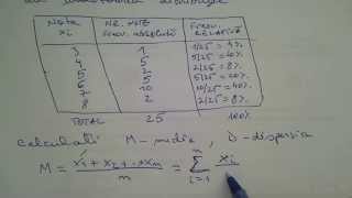 Statistica  Media  Dispersia  Frecventa relativa [upl. by Delfine520]