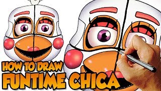 How to Draw FUNTIME CHICA FNaF 6 Freddy Fazbears Pizza Simulator [upl. by Anizor]