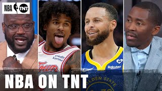 The crew reacts to Rockets vs Warriors  Western Conference PlayIn 🍿  NBA on TNT [upl. by Bakemeier]