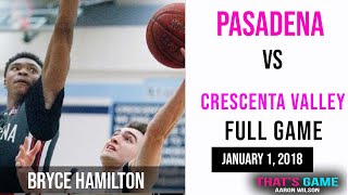 PHS PASADENA HIGH SCHOOL Basketball VS CV CRESCENTA VALLEY Basketball1 3 18 Kiingwilson [upl. by Puritan]