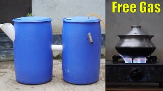 How to make free Gobar gas plant in Drums [upl. by Mattox]