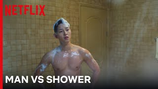 Song Joongki Faces His ‘Hottest’ Battle🔥 🚿  Vincenzo  Netflix [upl. by Nylssej]