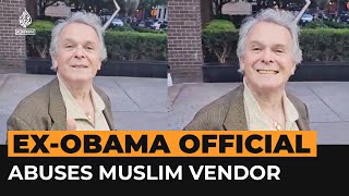 Former US official filmed abusing a Muslim street vendor  Al Jazeera Newsfeed [upl. by Tosch805]