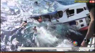 Actual Footage Sinking Ship Goes Under Passengers Jumping into Ocean [upl. by Cornelie]