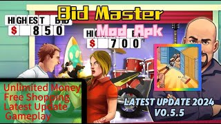 New Update Bid Master Mod Apk 055  Unlimited Money Free Shopping [upl. by Langelo638]