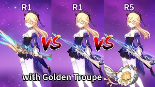 R1 Skyward Harp vs R1R5 Stringless  Fischl Aggravate Weapon Comparison  Genshin Impact [upl. by Nnod863]