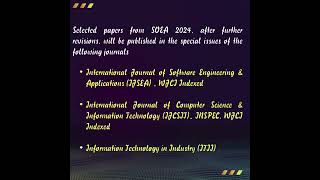 Call for Papers  8th International Conference on Software Engineering and Applications SOEA 2024 [upl. by Ettelliw865]