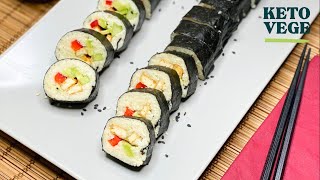 KETO WEGE  Pyszne wegetariańskie sushi maki z tofu bez ryżu [upl. by Lathan]