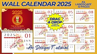 DIY MAKING WALL CALENDAR 2025 12 PAGES A4 SIZE LANDSCAPE  CANVA TEMPLATE  TAGALOG TUTORIAL 2024 [upl. by Teplica]