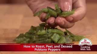 How to Roast Peel and Deseed Poblano Peppers [upl. by Zetroc773]