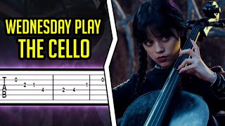 Wednesday  Wednesday Plays the Cello【𝗧𝗔𝗕】➤ GUITAR TUTORIAL [upl. by Enicar226]