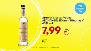 Aromatisierter Vodka ARCHANGELSKAYA  quotHlebnayaquot  Top Angebote Mix Markt 291104122021 [upl. by Verada]