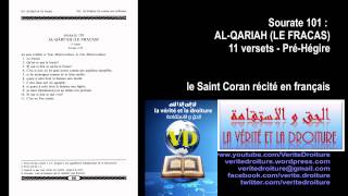 Sourate 101  ALQARIAH LE FRACAS Coran récité français seulement mp3 wwwveritedroiturefr [upl. by Reinald]