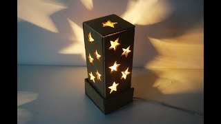 How To Make A Starry Cardboard Lampshade  Cardboard Craft Idea  DIY Home Tutorial [upl. by Armillda165]