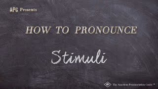 How to Pronounce Stimuli Real Life Examples [upl. by Myron]