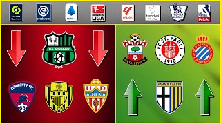 Os REBAIXADOS e PROMOVIDOS nos Principais CAMPEONATOS da Europa ● Temporada 20232024 [upl. by Anaejer]