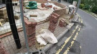 bricklaying radius wall [upl. by Hildegaard841]