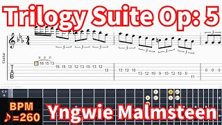 【TAB】Trilogy Suite Op 5  Yngwie Malmsteen【Technical Guitar】 [upl. by Tod673]