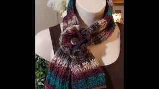 Crochet Ribbed Ascot keyhole Scarf Cowl TUTORIAL 279 Bagoday Crochet [upl. by Luane]