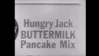 Pillsbury Hungry Jack Buttermilk and Extra Light Pancake Mixes Commercial 1964 [upl. by Ititrefen]