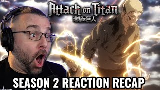 ATTACK ON TITAN SEASON 2 REACTION RECAP [upl. by Mathre84]