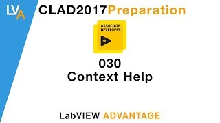 LabVIEW CLAD 030 Context Help [upl. by Naugan967]