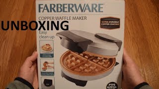 Unboxing Farberware 7quot Copper Waffle Maker [upl. by Farland]