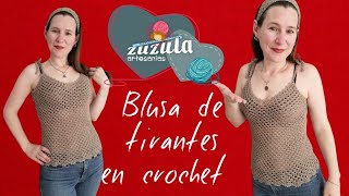 Blusa de tirantes en Crochet [upl. by Eema]